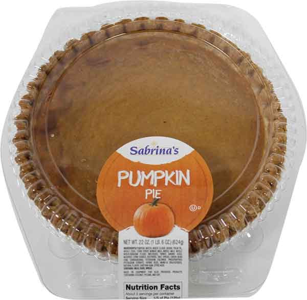 zz SABRINAS PUMPKIN PIE 8" BAKED